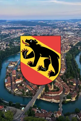 Kanton Bern mit Wappen und Aareschlaufe