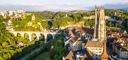 Altstadt von Fribourg mit Kathedrale