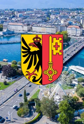 Kanton Genève mit Wappen am Genfersee